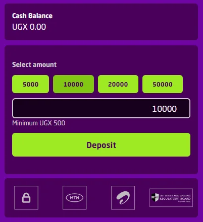 bongobongo ug deposit